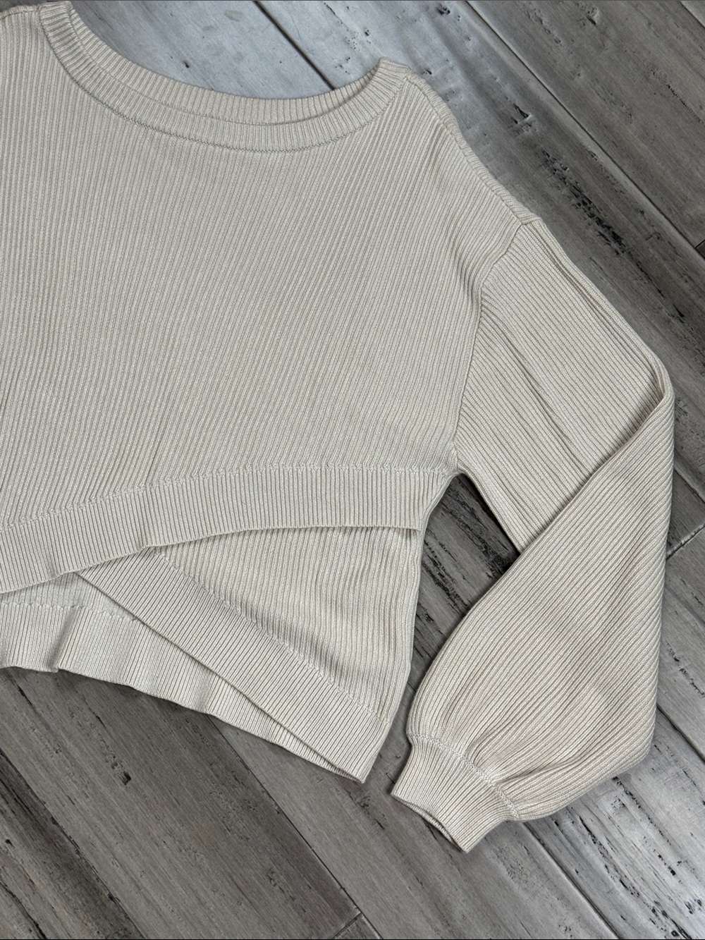 LULULEMON REVERSIBLE CROSSOVER WHITE OPAL SWEATER RIBBED KNIT PULLOVER SIZE 10 - Picture 8 of 15
